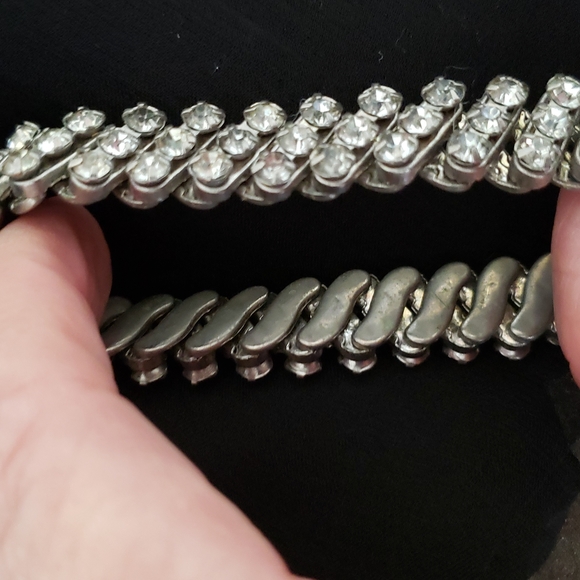 VTG Rhinestone stretch bracelet, 60ies - Picture 4 of 10
